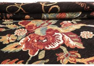 Tappeto Zigler Fine Floreale Nero Rosso 249x280 Cm