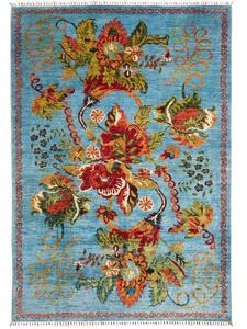 Tappeto Zigler Fine Floreale Azzurro Rosso 210x303 Cm