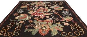 Tappeto Zigler Fine Floreale Nero Rosso 249x280 Cm