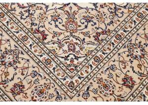 Tappeto Kashan Medaglione Floreale Avorio Blu Scuro 195x300 Cm