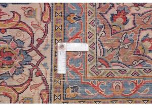 Tappeto Sarough Medaglione Floreale Rosso Mattone Blu Avio 303x415 Cm