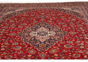 Tappeto Ardakan Medaglione Floreale Rosso Blu Scuro 296x400 Cm