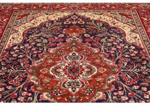 Tappeto Tabriz Medaglione Floreale Rosso Blu 200x300 Cm
