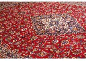 Tappeto Ardakan Medaglione Floreale Rosso Blu Scuro 296x400 Cm