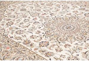 Tappeto Kashan Medaglione Floreale Avorio Grigio 194x306 Cm
