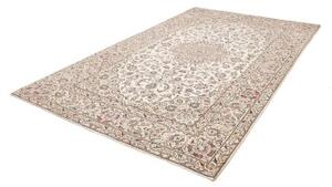 Tappeto Kashan Medaglione Floreale Avorio Grigio 194x306 Cm