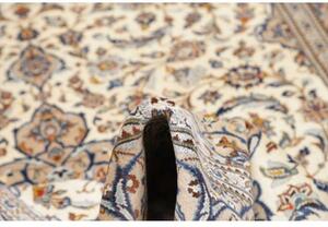 Tappeto Kashan Medaglione Floreale Avorio Blu 195x292 Cm