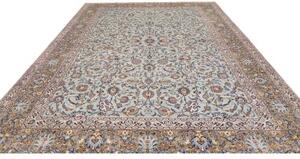 Tappeto Kashan Floreale Celeste Beige 303x410 Cm