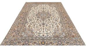 Tappeto Kashan Medaglione Floreale Avorio Blu 195x292 Cm