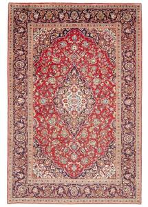 Tappeto Ardakan Medaglione Floreale Rosso Blu Scuro 203x308 Cm