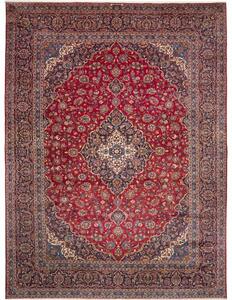 Tappeto Ardakan Medaglione Floreale Rosso Blu Scuro 296x400 Cm