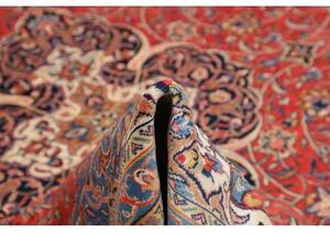 Tappeto Sarough Medaglione Floreale Rosso Mattone Blu Avio 303x415 Cm