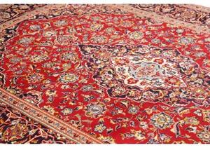 Tappeto Ardakan Medaglione Floreale Rosso Blu Scuro 203x308 Cm