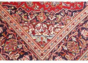 Tappeto Ardakan Medaglione Floreale Rosso Blu Scuro 203x308 Cm