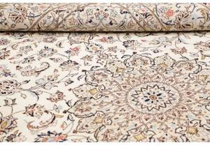 Tappeto Kashan Medaglione Floreale Avorio Grigio 194x306 Cm