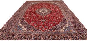 Tappeto Ardakan Medaglione Floreale Rosso Blu Scuro 296x400 Cm