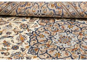 Tappeto Kashan Medaglione Floreale Avorio Blu 195x292 Cm