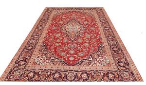 Tappeto Ardakan Medaglione Floreale Rosso Blu Scuro 203x308 Cm
