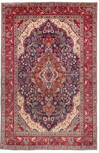 Tappeto Tabriz Medaglione Floreale Rosso Blu 200x300 Cm