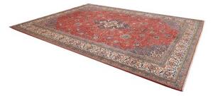 Tappeto Sarough Medaglione Floreale Rosso Mattone Blu Avio 303x415 Cm