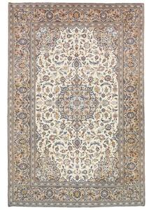 Tappeto Kashan Medaglione Floreale Avorio Blu 195x292 Cm