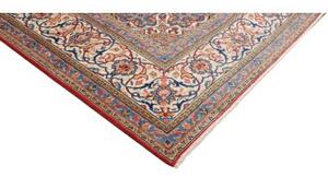 Tappeto Sarough Medaglione Floreale Rosso Mattone Blu Avio 303x415 Cm
