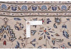 Tappeto Kashan Medaglione Floreale Avorio Blu 195x297 Cm