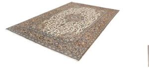 Tappeto Kashan Medaglione Floreale Avorio Blu 195x292 Cm