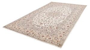 Tappeto Kashan Medaglione Floreale Avorio Blu Scuro 195x300 Cm