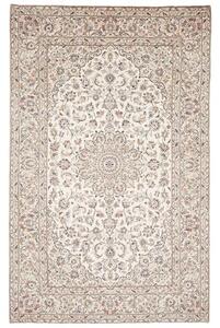 Tappeto Kashan Medaglione Floreale Avorio Grigio 194x306 Cm