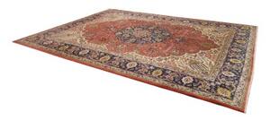 Tappeto Tabriz Medaglione Floreale Rosso Corallo Avorio 293x386 Cm