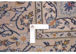 Tappeto Kashan Medaglione Floreale Avorio Azzurro 272x367 Cm