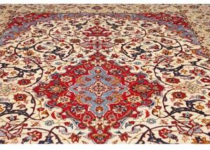 Tappeto Nadjafabad Medaglione Floreale Avorio Rosso 238x370 Cm