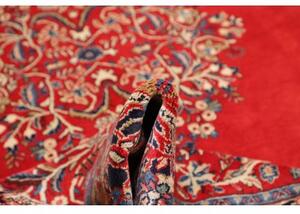 Tappeto Sarough Medaglione Floreale Rosso Blu Scuro 283x400 Cm