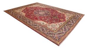 Tappeto Tabriz Medaglione Floreale Rosso Avorio 252x345 Cm