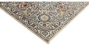 Tappeto Kashan Medaglione Floreale Avorio Azzurro 272x367 Cm