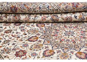 Tappeto Kashan Medaglione Floreale Avorio Blu Scuro 245x345 Cm