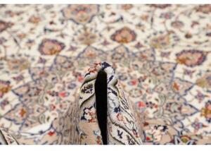Tappeto Kashan Medaglione Floreale Avorio Blu Scuro 245x345 Cm