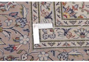Tappeto Kashan Medaglione Floreale Avorio Blu Scuro 245x345 Cm