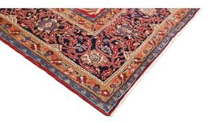Tappeto Sarough Medaglione Floreale Rosso Blu Scuro 283x400 Cm
