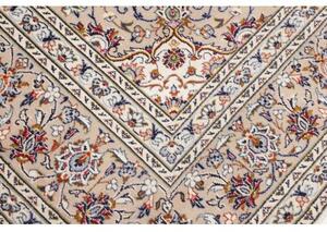 Tappeto Kashan Medaglione Floreale Avorio Blu Scuro 245x345 Cm
