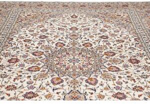 Tappeto Kashan Medaglione Floreale Avorio Blu Scuro 245x345 Cm