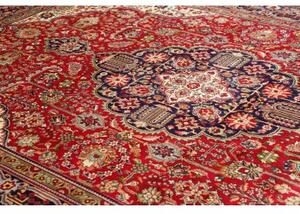 Tappeto Tabriz Medaglione Floreale Rosso Blu Scuro 255x364 Cm