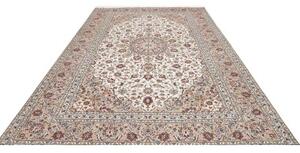 Tappeto Kashan Medaglione Floreale Avorio Blu Scuro 245x345 Cm