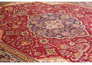 Tappeto Tabriz Medaglione Floreale Rosso Avorio 252x345 Cm