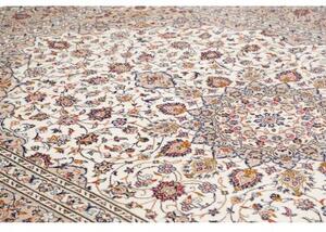 Tappeto Kashan Medaglione Floreale Avorio Blu Scuro 245x345 Cm