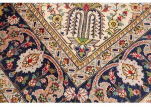 Tappeto Tabriz Medaglione Floreale Rosso Corallo Avorio 293x386 Cm
