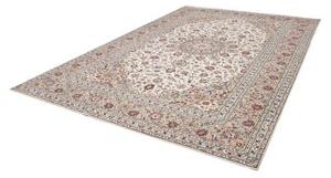 Tappeto Kashan Medaglione Floreale Avorio Blu Scuro 245x345 Cm