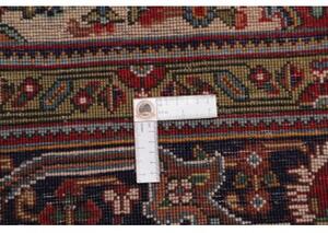 Tappeto Tabriz Medaglione Floreale Rosso Blu Scuro 255x364 Cm
