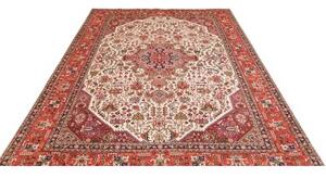Tappeto Tabriz Stilizzato Rosso Avorio 202x298 Cm